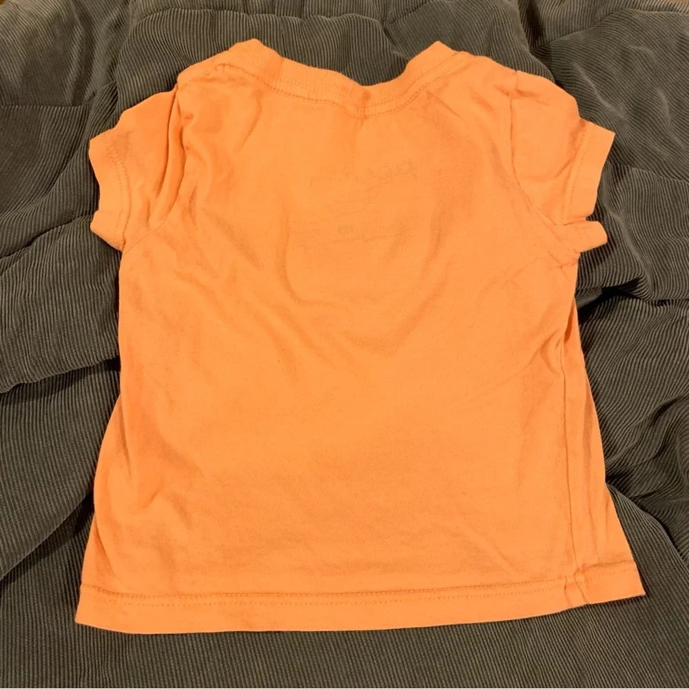 Peek T Shirt Small Wonder Short Sleeve Graphic Top Size 6 12 Months Orange